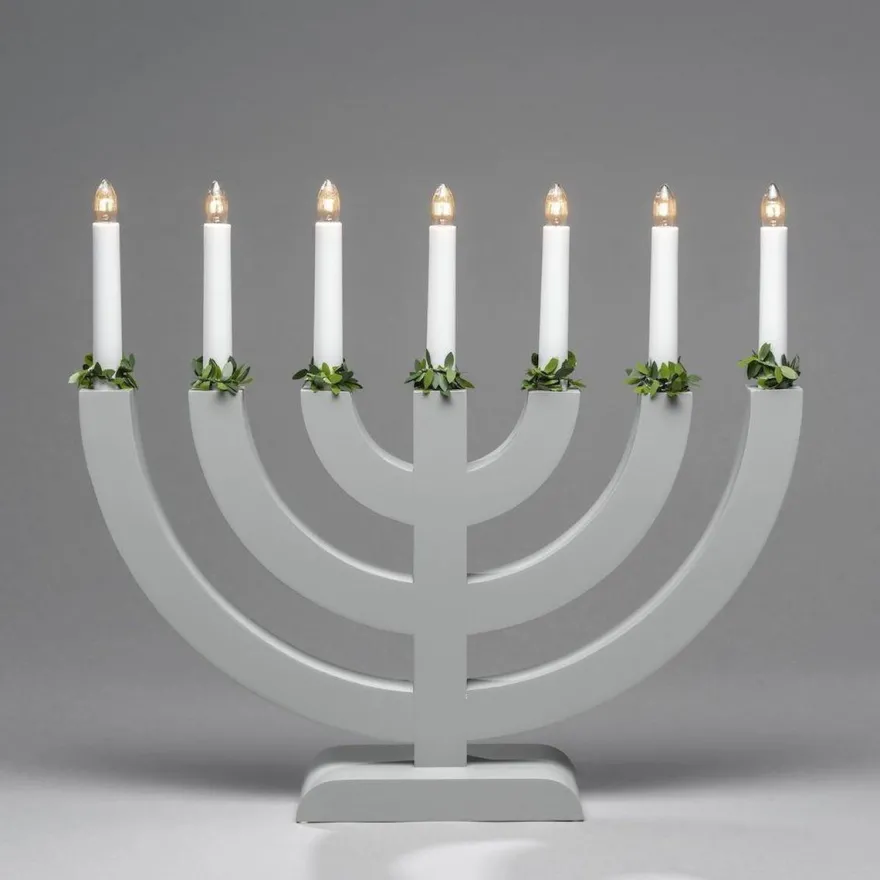 Adventsstake 7 armet - Grå