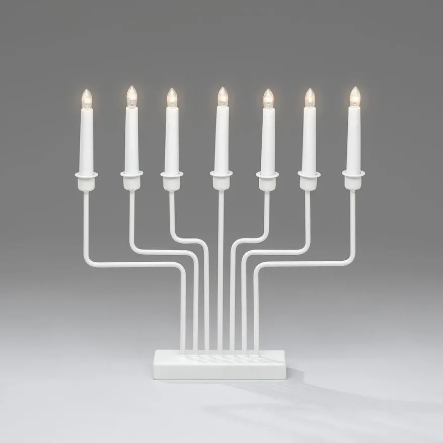 Adventsstake 7 armet - Hvit