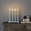 Adventsstake med stjerner - Lys grå