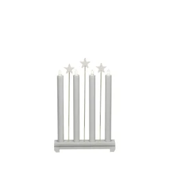 Adventsstake med stjerner - Lys grå
