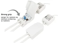 Aria D75 lavtbyggende downlight 7W 2700K IP44 m/flicker free dimbar driver - Hvit