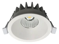 Aria D90 lavtbyggende downlight 7W 2700K IP44 m/flicker free driver dimbar - Hvit
