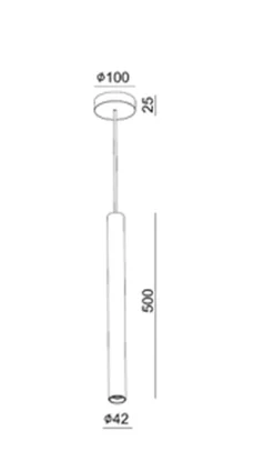 Asta takpendel 4 cm 8,3W 2700 Kelvin - Dimbar