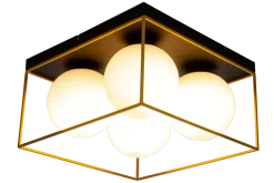 Astro taklampe 36x36 cm - Svart/opal/gullfarget