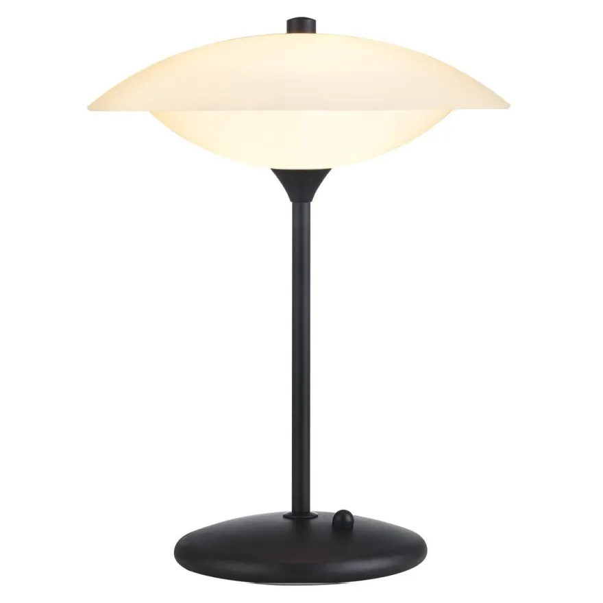Baroni bordlampe - Matt Svart/Hvit