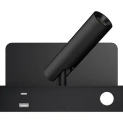 Bedside vegglampe 3W 2700 Kelvin med trådløs hurtig lader og USB A og C