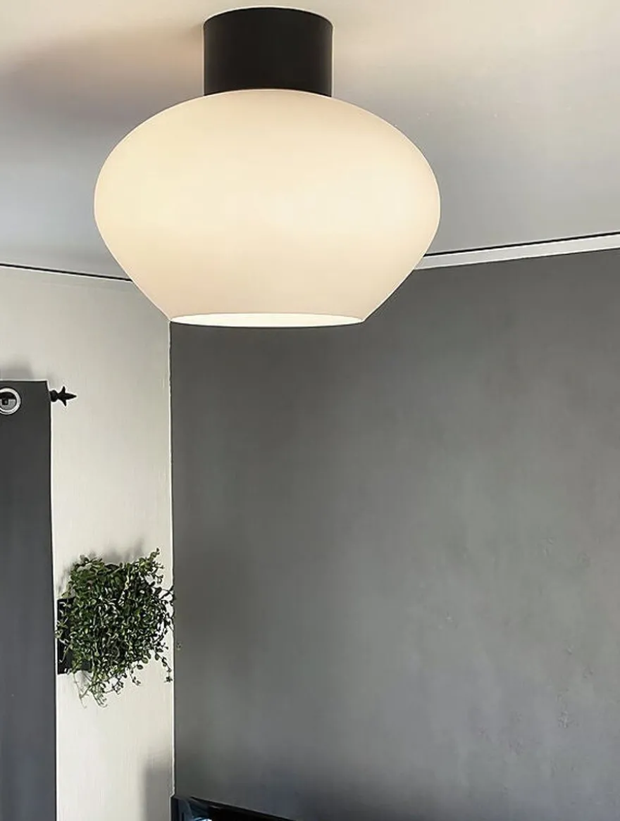 Bell taklampe 35 cm - Svart/Opal