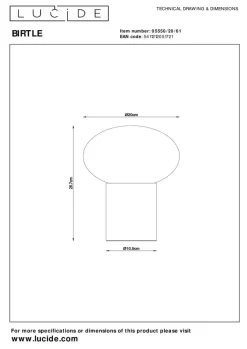 Birtle bordlampe 38 cm