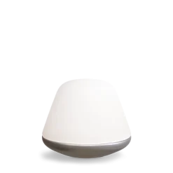 Bloom bordlampe small E27 - Satin sølv/Opal glass