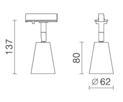 Bocca spotskinne 3 spotter 1 meter - Svart