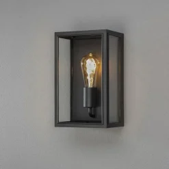 Carpi vegglampe utendørs IP44 - Svart/Klart glass