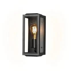 Carpi vegglampe utendørs IP44 - Svart/Klart glass