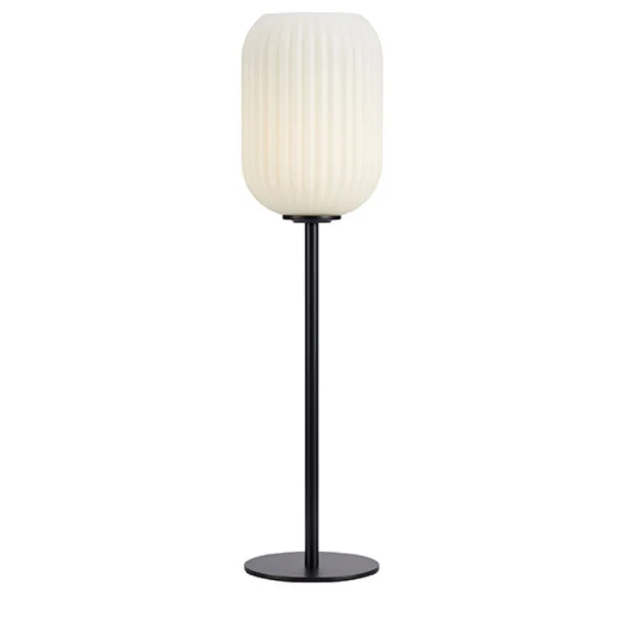 Cava bordlampe - Opalhvit/Svart - Svart / Opal