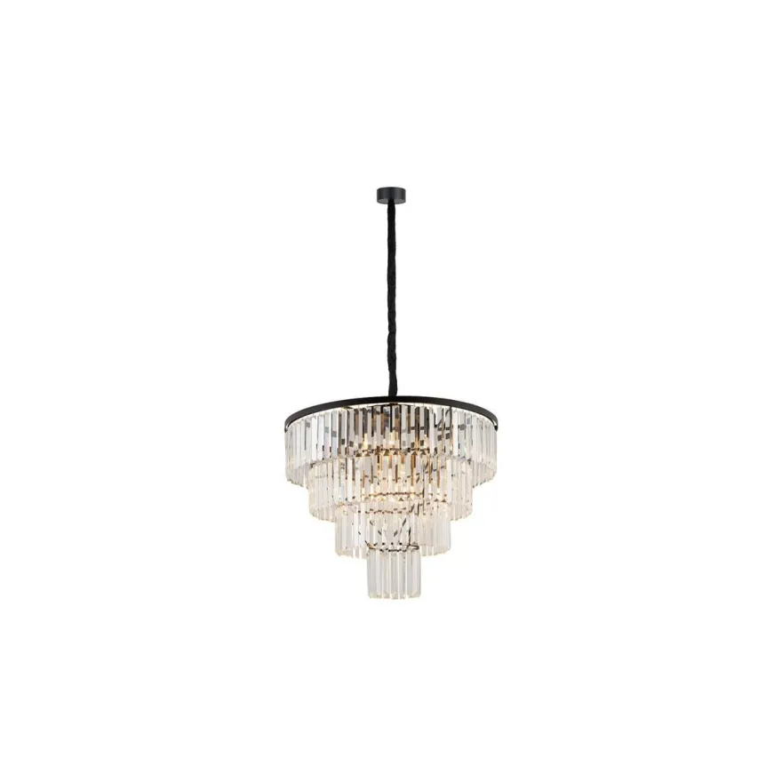 Cristal Lysekrone L - Svart