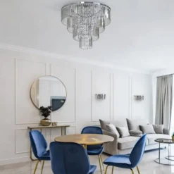 Cristal taklampe L - Sølv