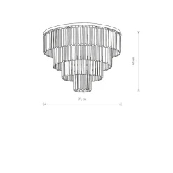 Cristal taklampe L - Svart