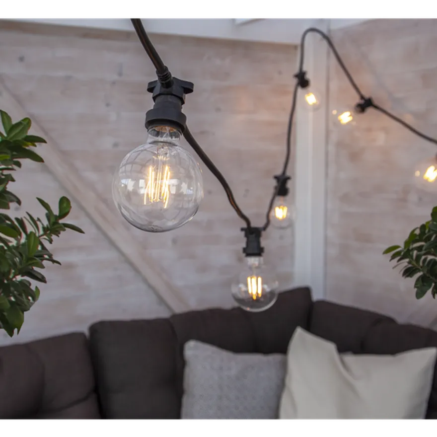 Dekorativ utendørs LED filament E27 95mm 2700K Plast