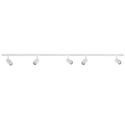 Designline Tube komplett 1,9 meter spotskinne med 5 spotter GU10 - Hvit