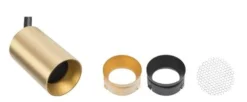 Designline Tube Pro komplett 1.9 meter spotskinne med 3 spotter GU10 - Svart/Messing