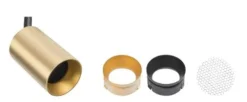 Designline Tube Pro komplett 1.9 meter spotskinne med 4 spotter GU10 - Svart/Messing