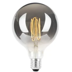 Ecolux E27 ultra tynn spiral filament ELD 4W 2700K 125 mm dimbar - Røykfarget