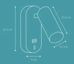 Ego vegglampe dimbar m/ USB - Svart
