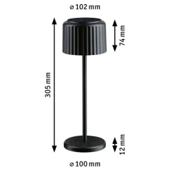 Else bordlampe oppladbar via USB eller solcelle 2700 Kelvin IP44