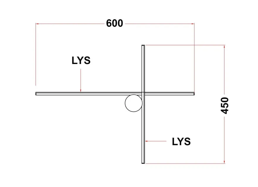Eros Novata 600 10W 2700 Kelvin IP44 - Høyre modell