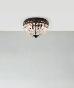 Etienne taklampe 25 cm - Svart/Klar - Svart / Krystall