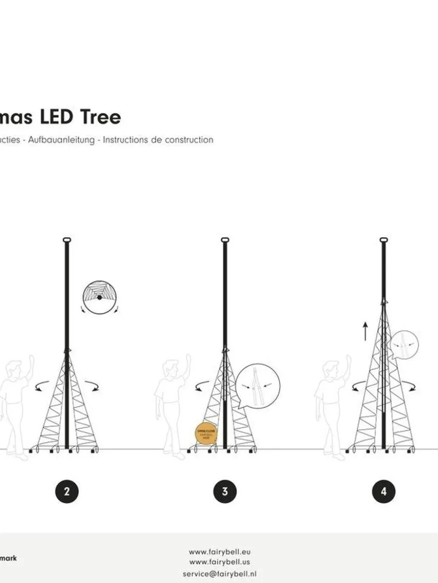 Fairybell 6 m flaggstang julebelysning m/stang - 1200 LEDlys