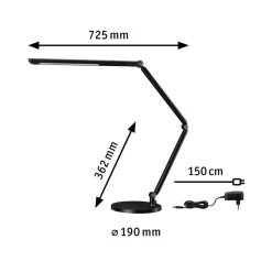 Flexbar skrivebordslampe 9,5W 3000 Kelvin - 3-step dim