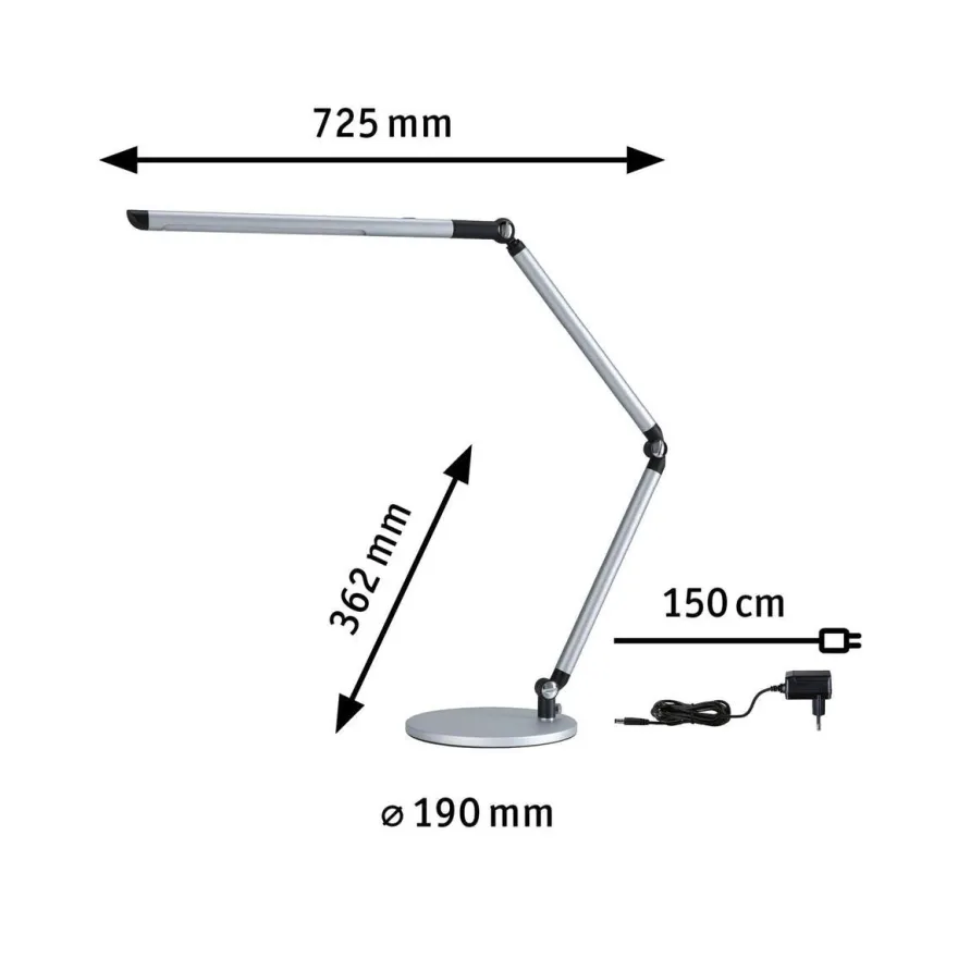 Flexbar skrivebordslampe 9,5W 3000-6500 Kelvin - 3-step dim