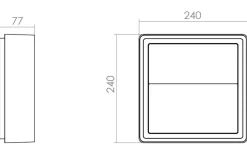 Frame square vegglampe 7W 3000 Kelvin IP66 Dimbar