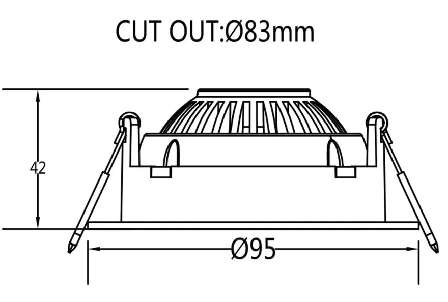 Georgia 360 lavtbyggende downlight 8W 2700K RA97 Dimbar IP44 - Hvit