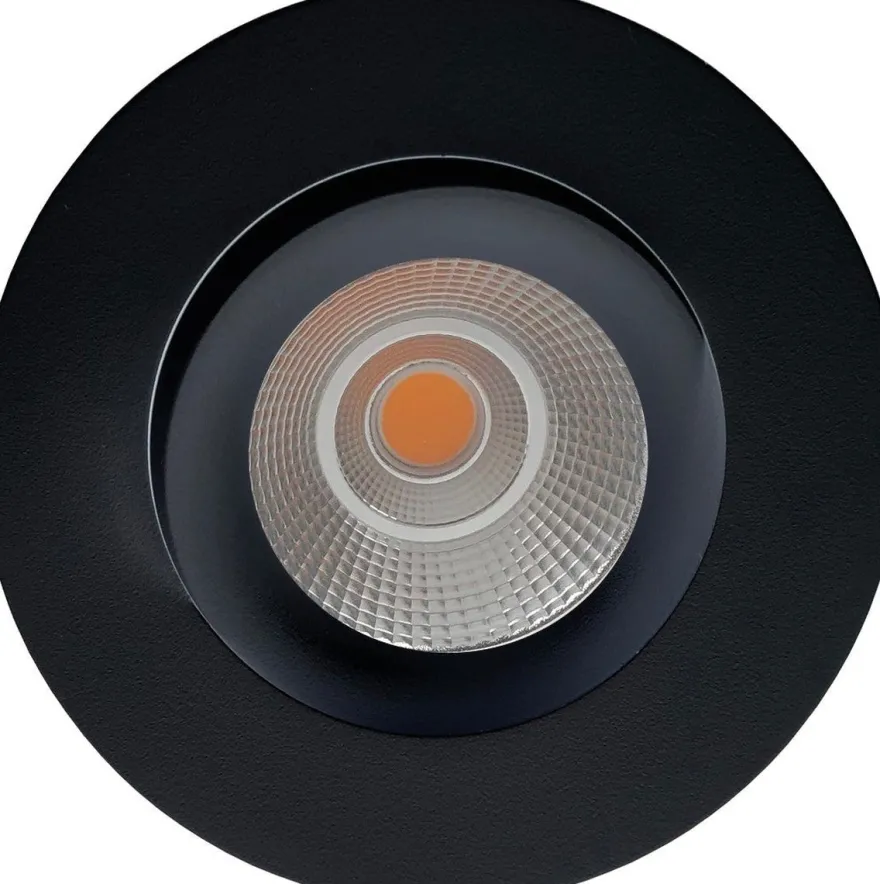 Georgia 360 lavtbyggende downlight 7W 2700K RA97 Dimbar IP44 - Svart