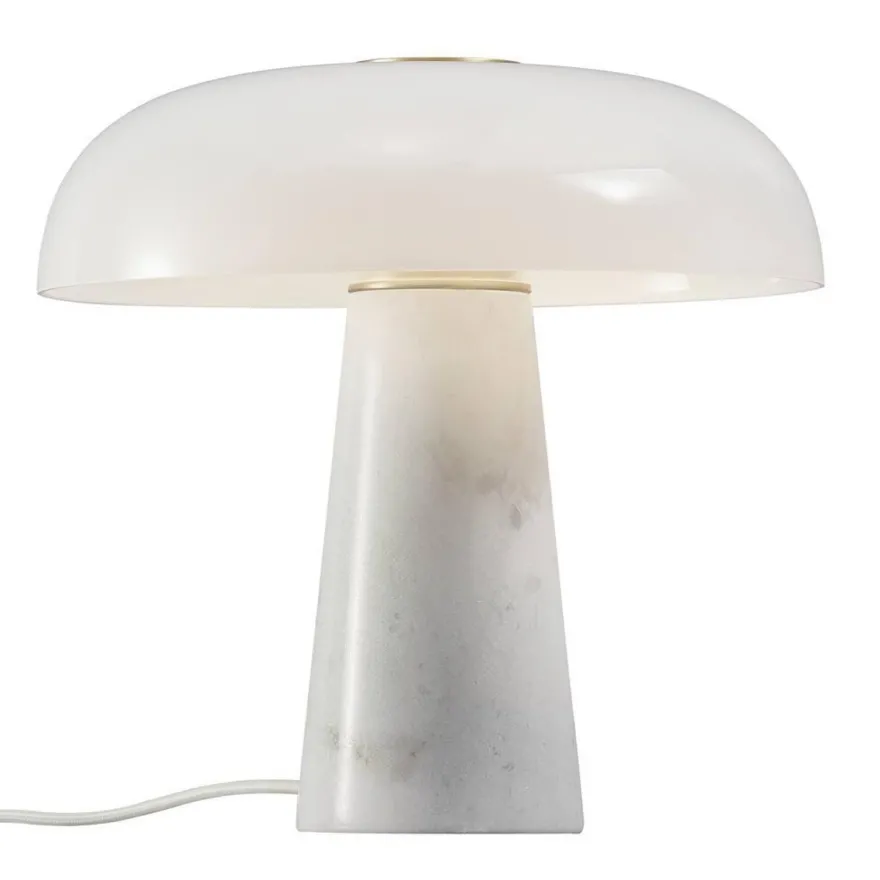 Glossy bordlampe Marmor - Opalhvit