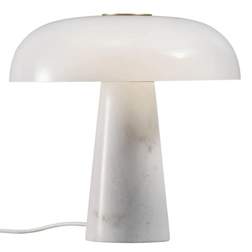 Glossy bordlampe Marmor - Opalhvit