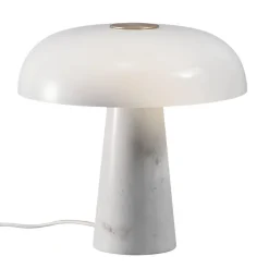 Glossy bordlampe Marmor - Opalhvit
