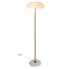 Glossy gulvlampe - Hvit/Marmor/Messing