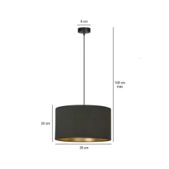 Hilde takpendel 35 cm - Svart/Gullfarget