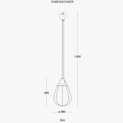 Hobo takpendel 28 cm - Rå messing/Hvit