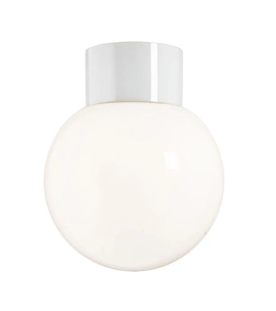 Ifø Classic Glob 15 cm taklampe 6W led IP54 - Hvit/Opal glass