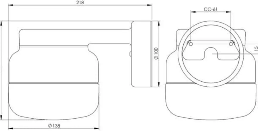 Ifø Ohm 140/150 vegglampe IP44