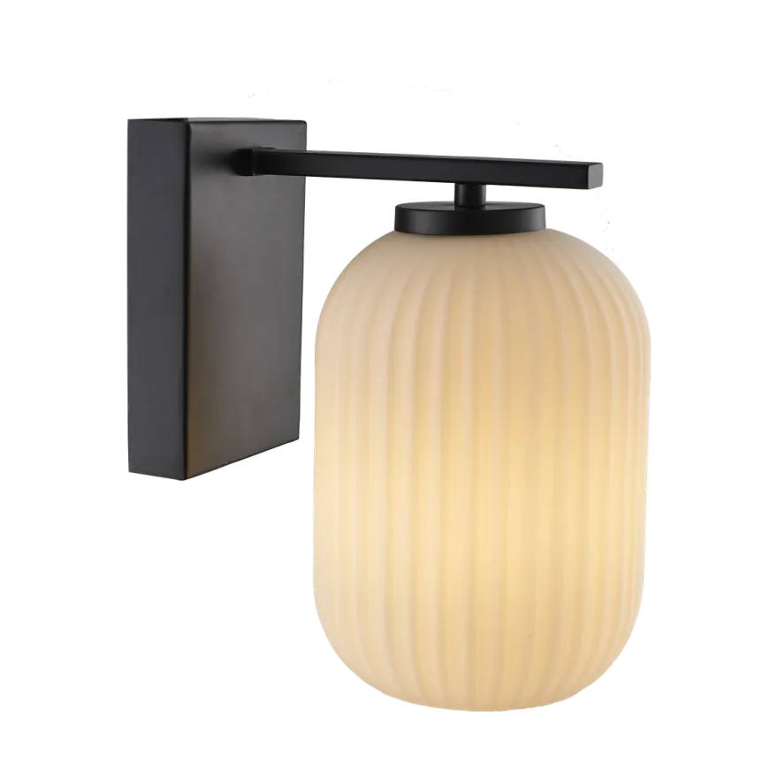 Ina vegglampe - Svart/Opal