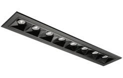 Inspire R 300 innfelt downlight 8 lys 15W RA98 3000K dimbar