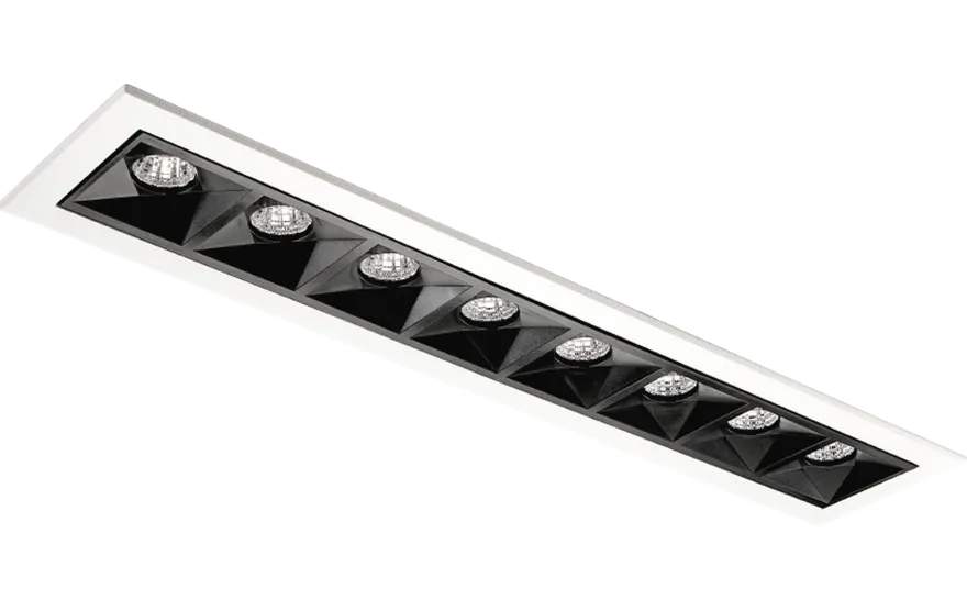 Inspire R 300 innfelt downlight 8 lys 15W RA98 2700K dimbar
