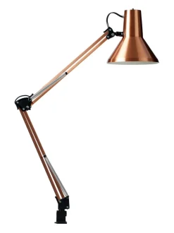 Jensen bordlampe m/bordklemme og veggfeste - Kobber