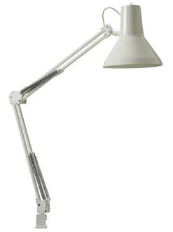 Jensen bordlampe m/bordklemme og veggfeste - Hvit