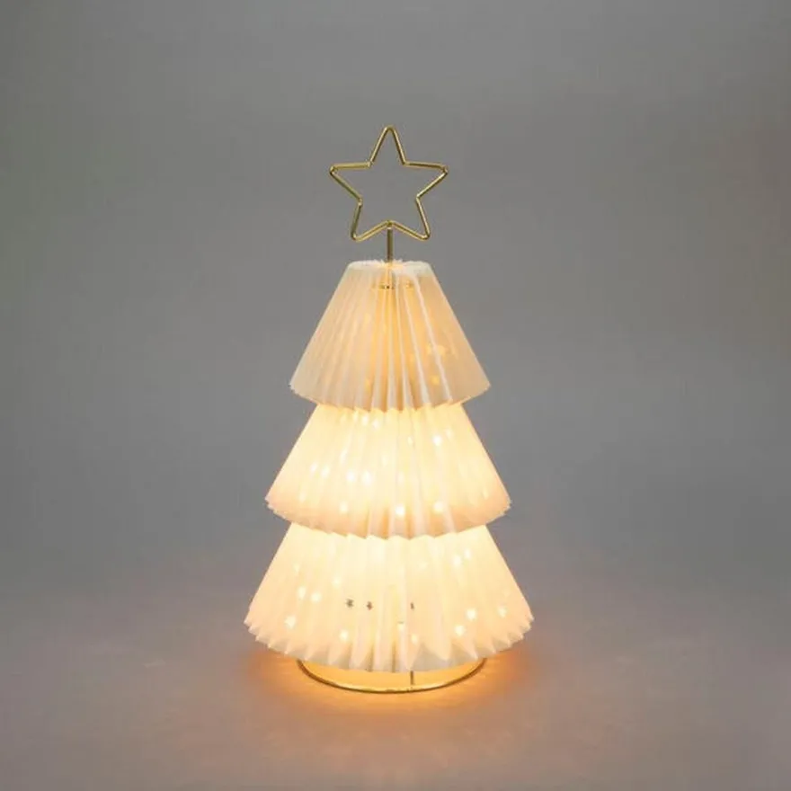 Juletre i papp med messing stjerne 36 cm