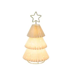Juletre i papp med messing stjerne 36 cm
